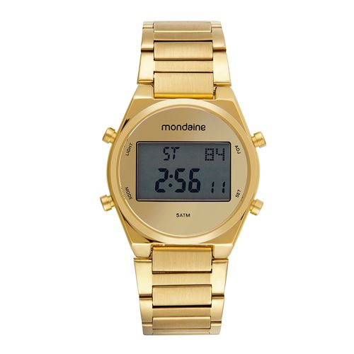 Relógio Masculino Digital Casual Dourado