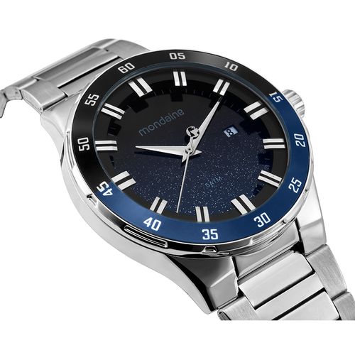 Relógio Masculino Efeito Movimento Translação Terra Prata