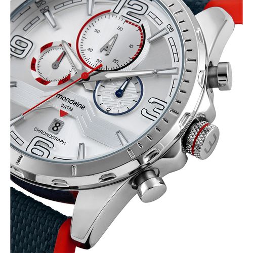 Relógio Masculino Cronógrafo Esportivo Nylon e Silicone Prata