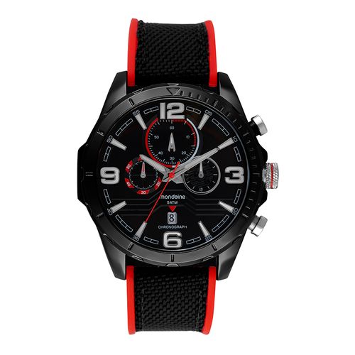 Relógio Masculino Cronógrafo Esportivo Nylon e Silicone Preto