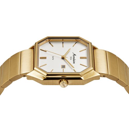 Relógio Unissex Quadrado Aço Vintage Dourado