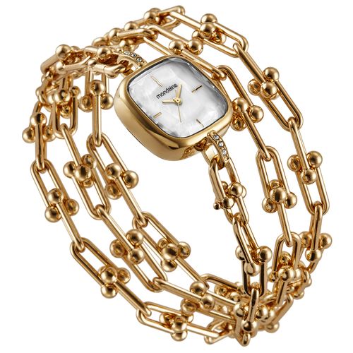 Relógio Feminino My Way Corrente Versátil Dourado