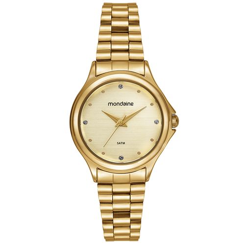 Relógio Feminino Mostrador Texturizado Dourado