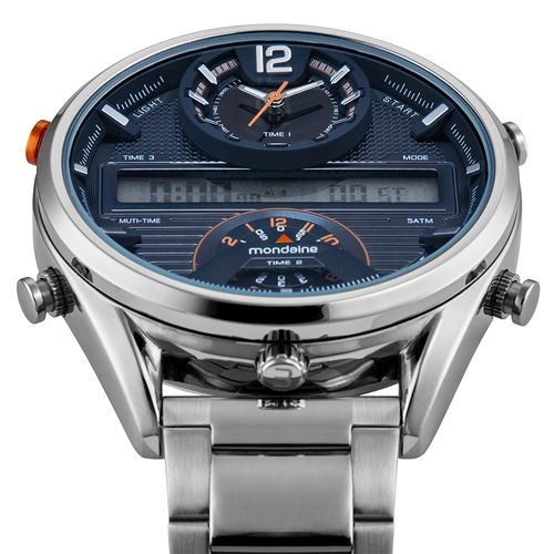 Relógio Masculino Anadigi Inspiração Monitoramento Espacial Prata