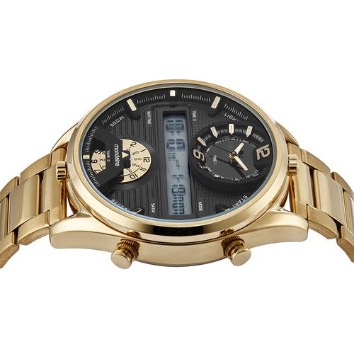 Relógio Masculino Anadigi Inspiração Monitoramento Espacial Dourado