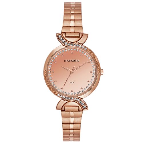 Relógio Feminino Espelhado Bracelete Rosé
