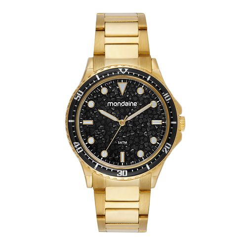 Relógio Feminino Cristais Marcadores Luminosos Dourado