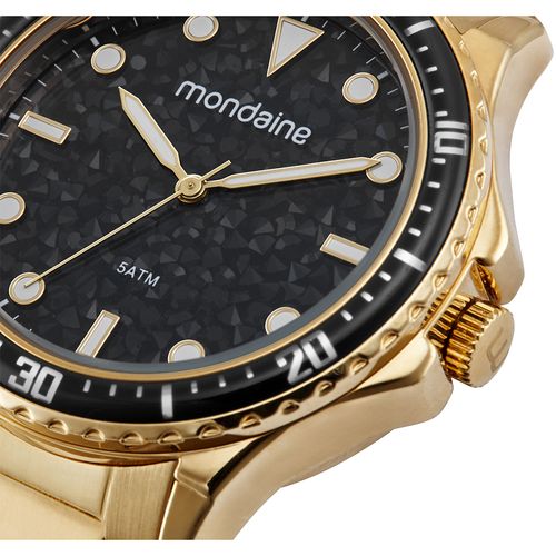 Relógio Feminino Cristais Marcadores Luminosos Dourado