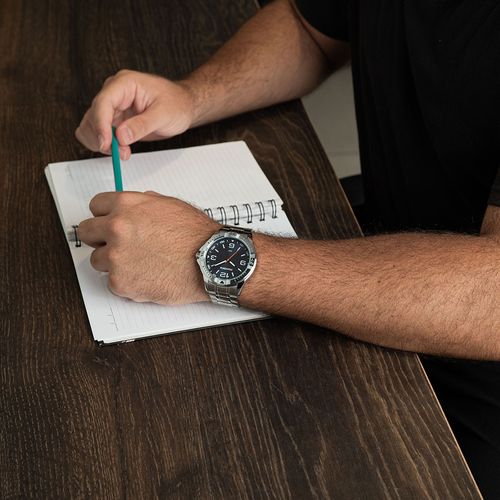 Relógio Masculino Visor Metálico Casual Prata