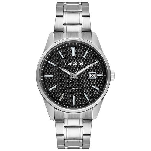 Kit Relógio Masculino Casual Prata Com Copo Térmico