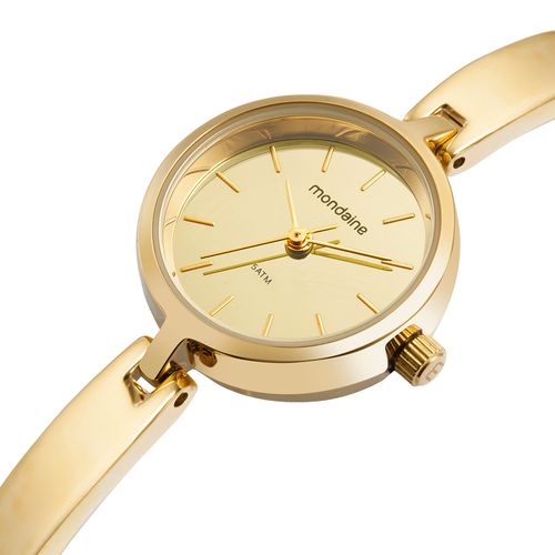 Relógio Feminino Bracelete Espelhado Dourado