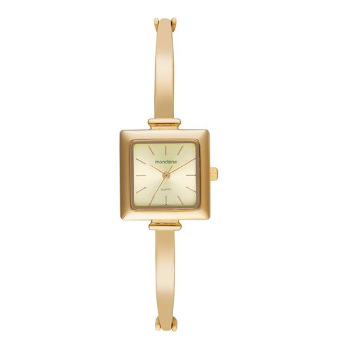 Relógio Feminino Quadrado Bracelete Dourado