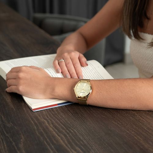 Relógio Feminino Minimalista Dourado