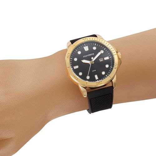 Kit Relógio Masculino Dourado Calendário Com Fone Bluetooth