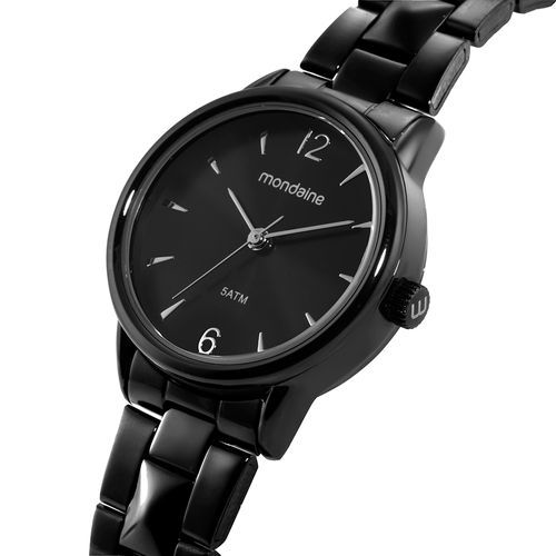 Relógio Feminino Preto Pulseira com Spikes