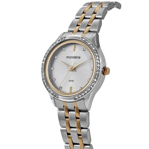Relógio Feminino Bicolor Mostrador Texturizado