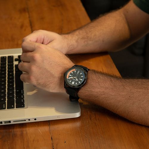 Relógio Masculino Preto Pulseira de Silicone