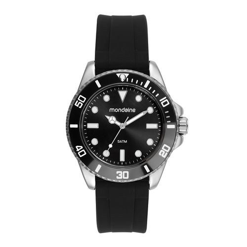 Relógio Masculino Mostrador Preto Pulseira em Silicone