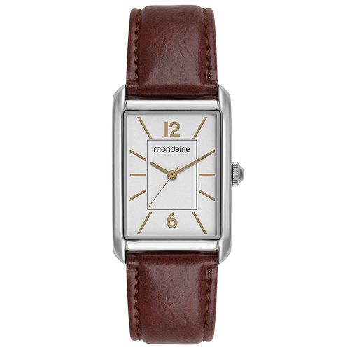 Relógio Feminino Cromado Quadrado Casual