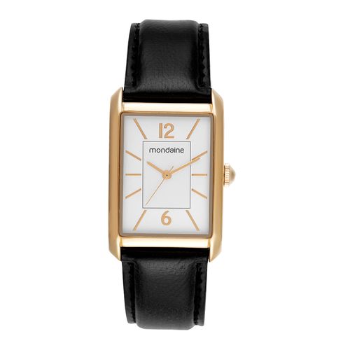 Relógio Feminino Dourado Quadrado Casual