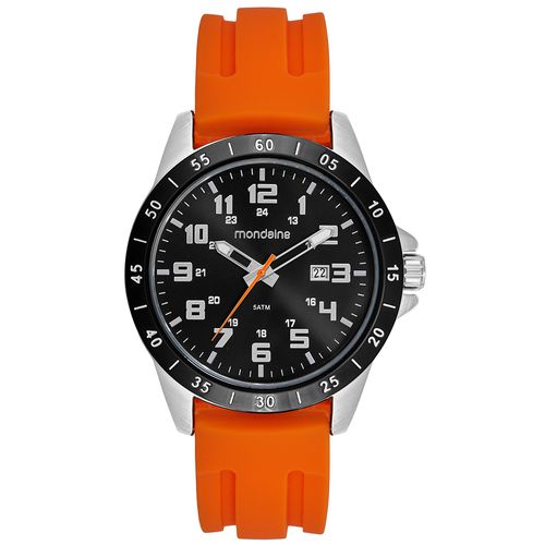 Relógio Masculino Esportivo Pulseira Silicone Laranja