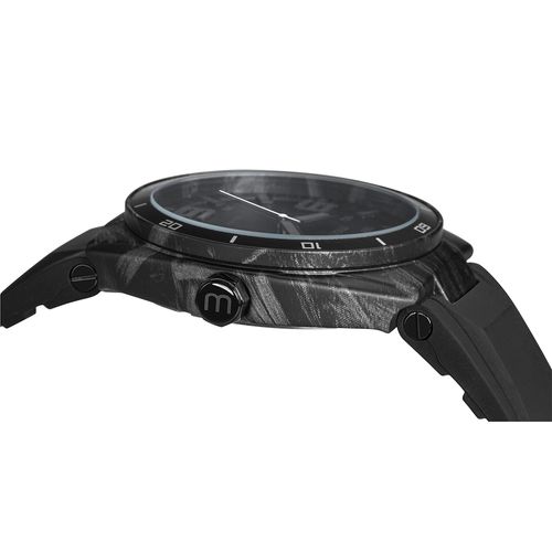 Relógio Masculino Detalhes em Carbono Pulseira Silicone