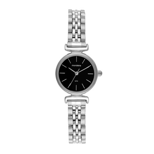 Kit Relógio Feminino Cromado Pequeno Pulseira de cristais