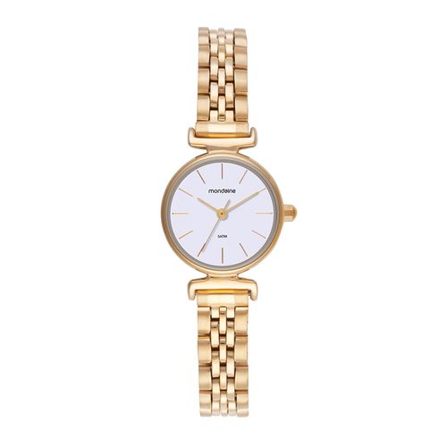 Kit Relógio Feminino Dourado Pequeno Pulseira de cristais