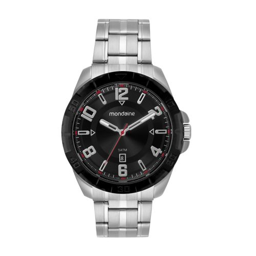 Relógio Masculino Caixa Robusta Prata Calendário