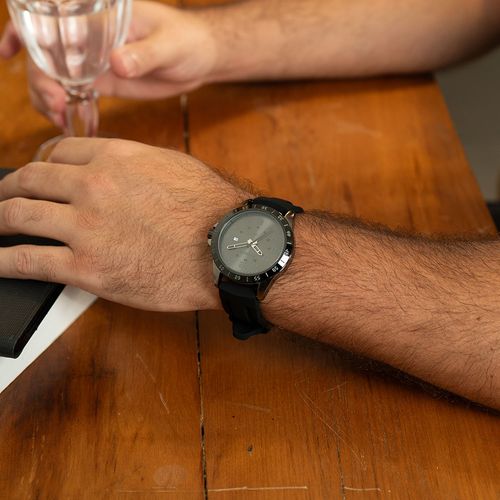 Relógio Masculino Esportivo Cinza Pulseira Silicone