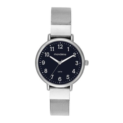 Relógio Feminino Pulseira Malha de Aço Mostrador Esmaltado