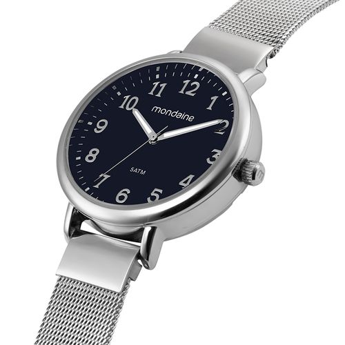 Relógio Feminino Pulseira Malha de Aço Mostrador Esmaltado