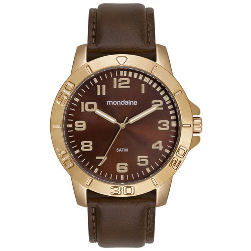 Relógio Masculino Marrom Casual Pulseira de Couro