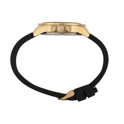 Relógio Masculino Dourado Silicone Mostrador Verde