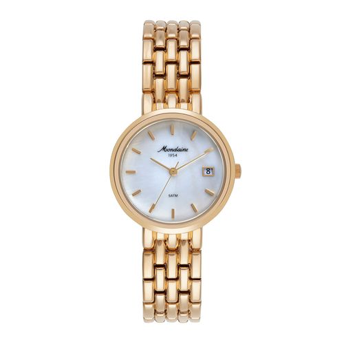 Relogio Feminino Mondaine Dourado Com Calendário Madreperola