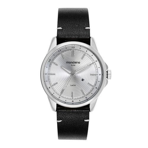 Relógio Masculino Calendário Couro Genuíno