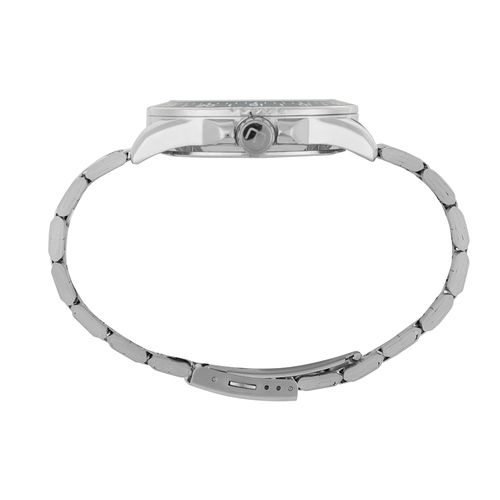 Relógio Masculino Calendário Aço Prata