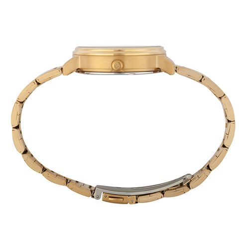 Relógio Feminino Dourado Calendário Vintage
