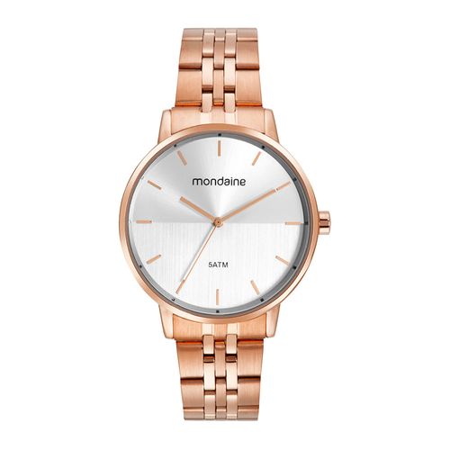 Kit Relógio Feminino Mondaine Aço Analogico com Colar