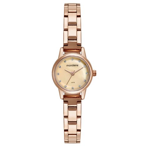 Kit Relógio Feminino Rose Gold Com Acessórios Madreperola