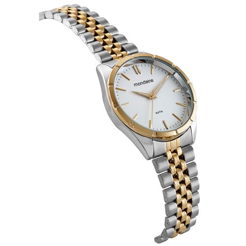 Relógio Masculino Social Prata e Dourado