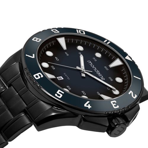 Relógio Masculino Calendário Aço Preto