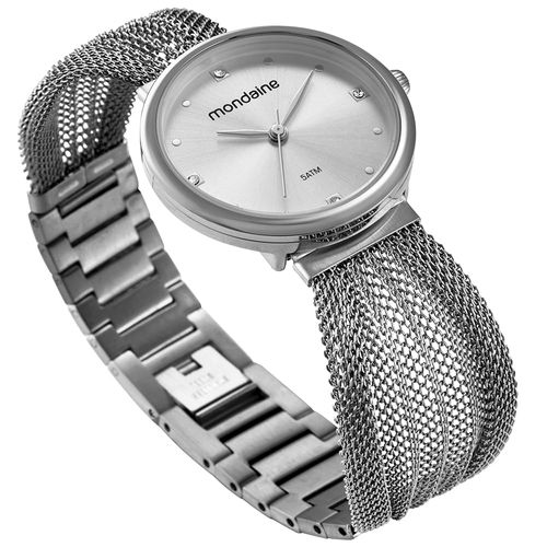 Relógio Feminino Prata Pulseira Aço