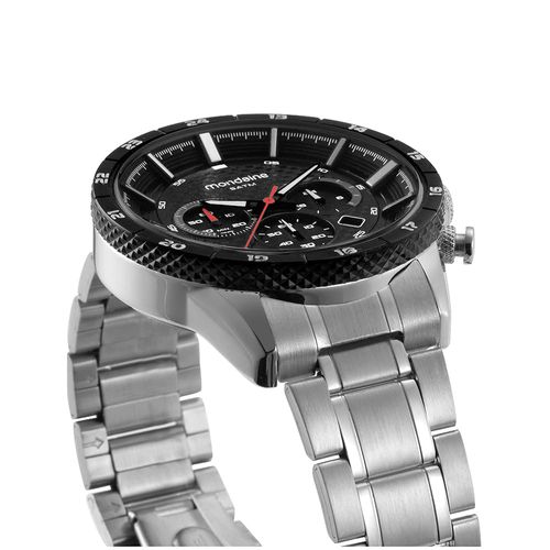 Relógio Masculino Cronógrafo Prata Visor Amplo
