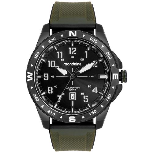 Relógio Masculino Preto Calendário Fivela