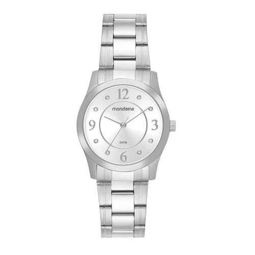 Relogio Feminino Prata Analógico Cristais