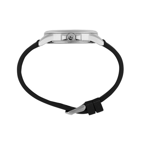 Relógio Masculino Preto Silicone Fivela Caixa Prata