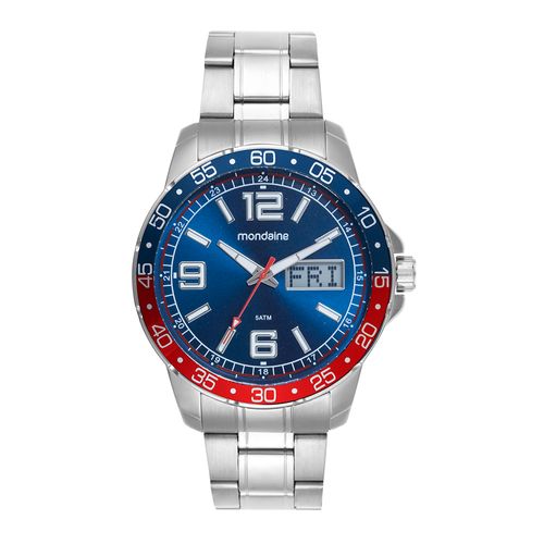 Relógio Masculino Mondaine Anadigi Prata Dia Da Semana 99815G0MVNE1