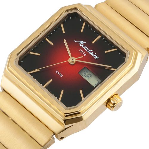 Relógio Masculino Dourado 70 Anos Anadigi Aço