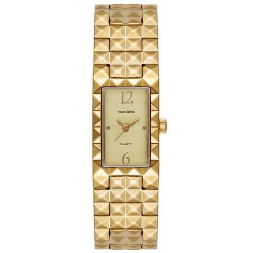 Relógio Feminino Dourado Quadrado Bracelete